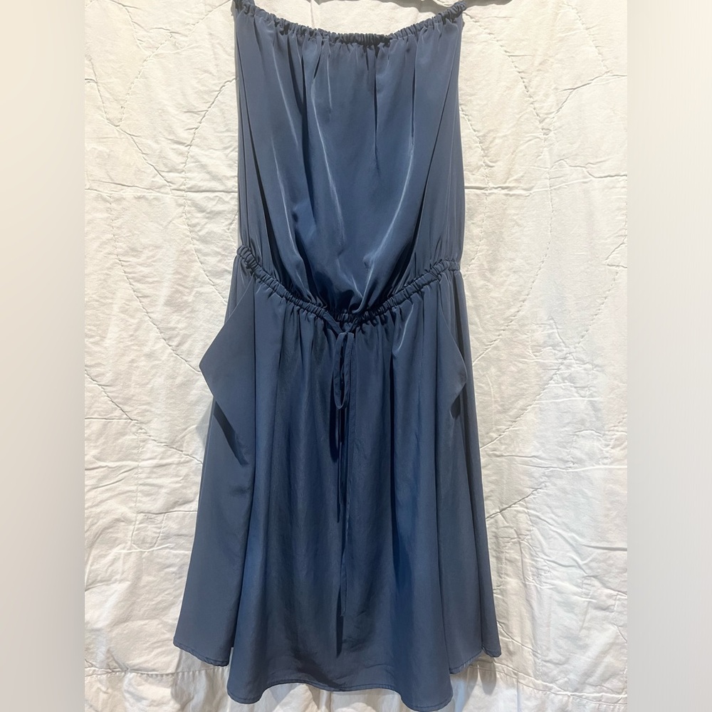 ZOA Blue Strapless 100% Polyester Dress Size: Medium - Picture 4 of 15